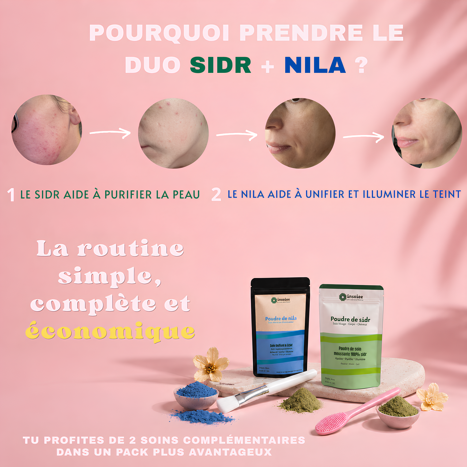 Pack Duo Glow Naturel — Poudre de Sidr & Poudre de Nila